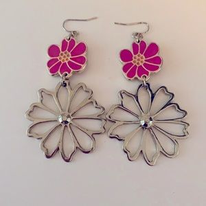 Hanging flower earrings